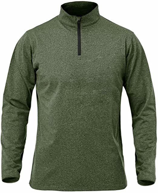 Men's long sleeve quick-dry running head semi-zipper solid color breathable T-shirt