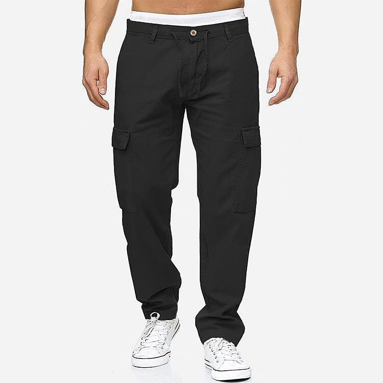 Men's Solid Color Casual Cargo Pants