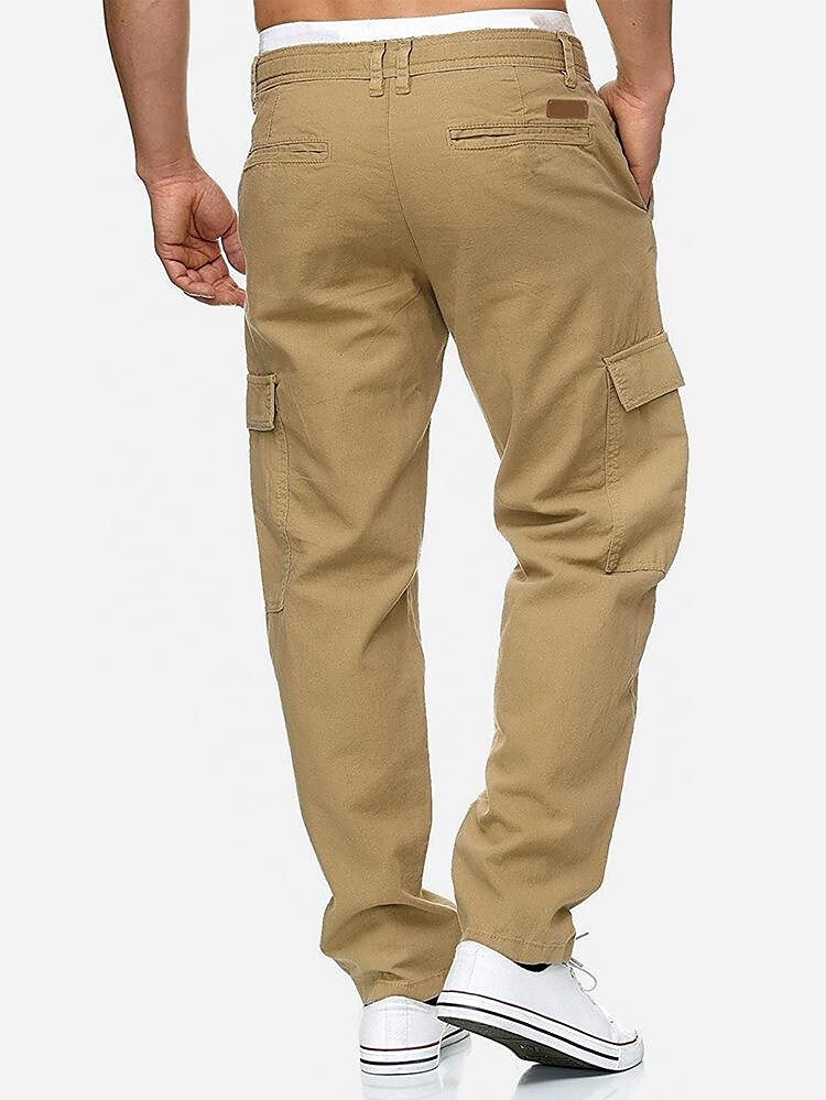 Men's Solid Color Casual Cargo Pants