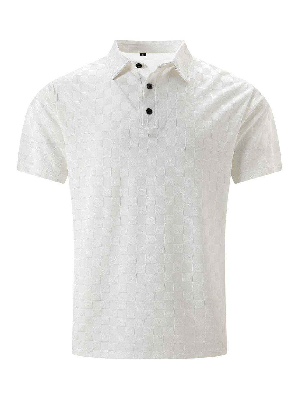 Ice Silk Plaid Jacquard Lapel Short Sleeve Polo Shirt