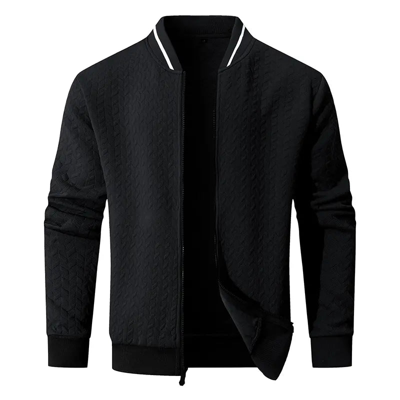 Men's Lightweight Varsity Flight Bomber Jacket - Zip-Up Stand Collar
