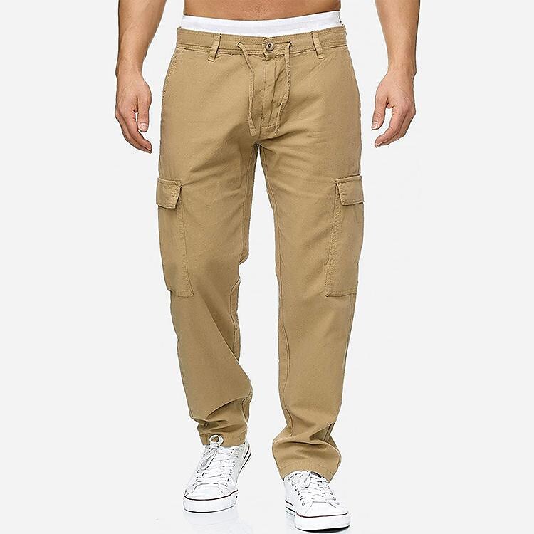 Men's Solid Color Casual Cargo Pants