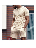 Ruben Solid Color Short Sleeve Shorts Two-Piece Set