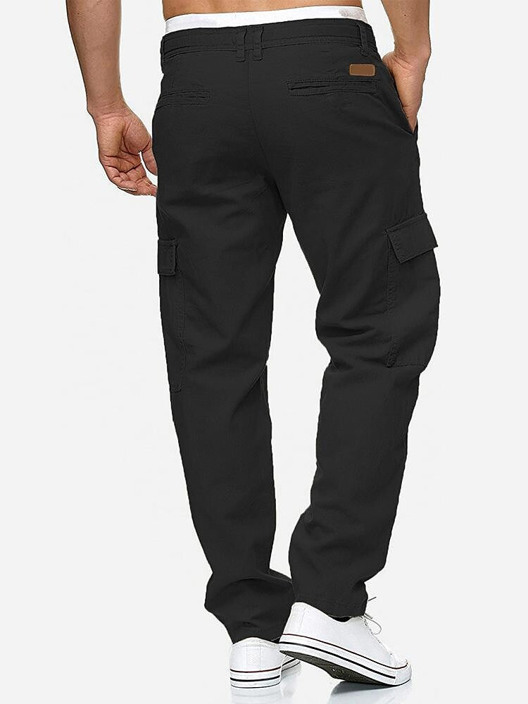Men's Solid Color Casual Cargo Pants