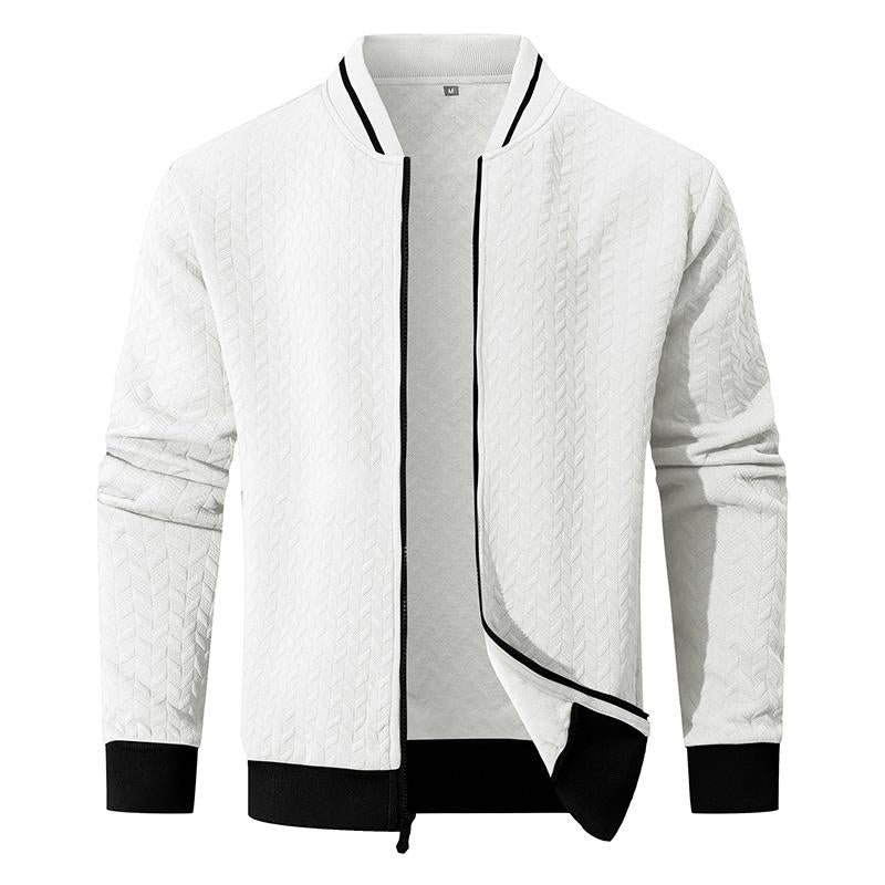 Men's Lightweight Varsity Flight Bomber Jacket - Zip-Up Stand Collar