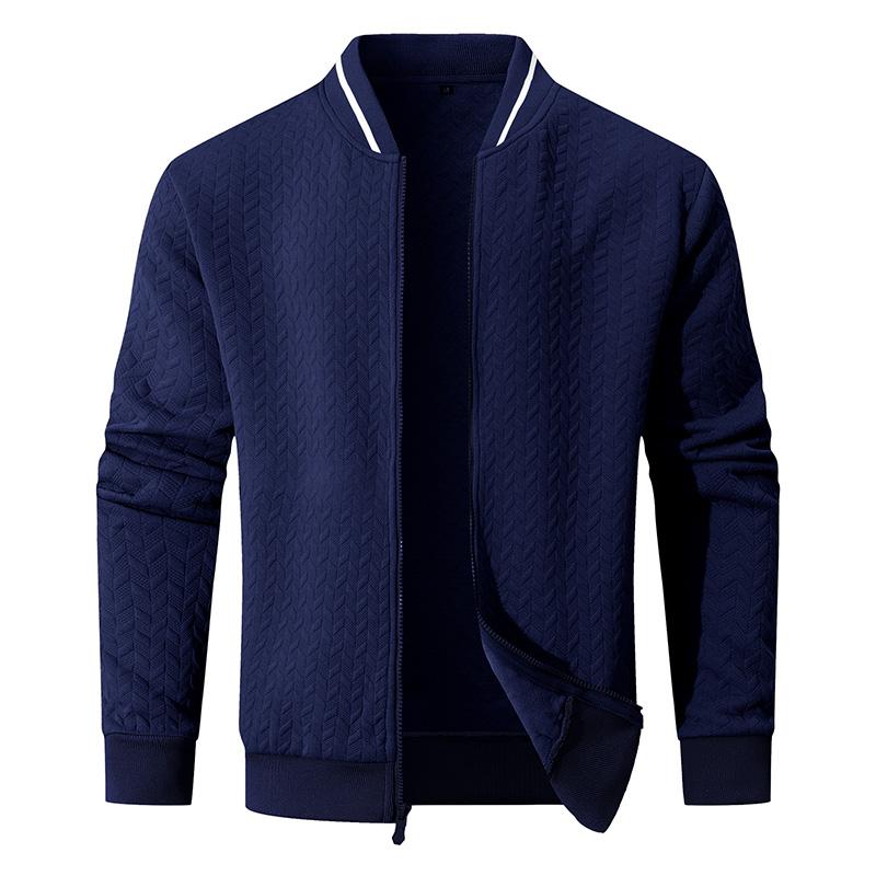 Men's Lightweight Varsity Flight Bomber Jacket - Zip-Up Stand Collar