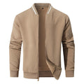 Men's Lightweight Varsity Flight Bomber Jacket - Zip-Up Stand Collar