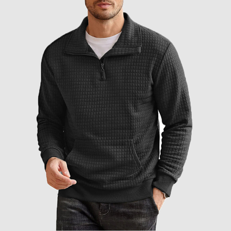 Men's casual standing collar zipper hoodie