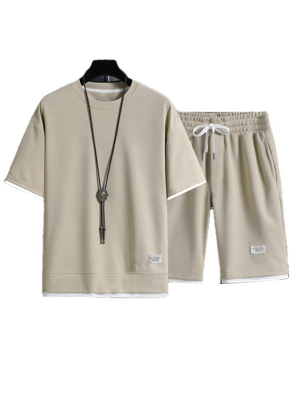 Rountree Solid Color Waffle Fabric Summer Suit