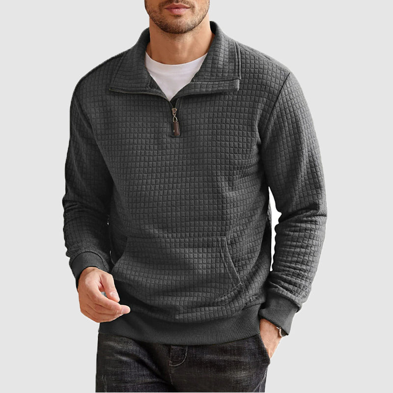 Men's casual standing collar zipper hoodie