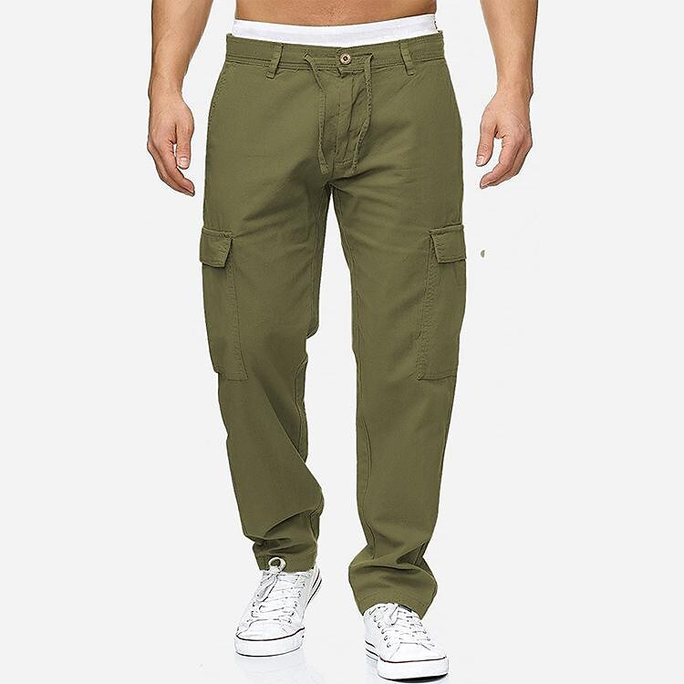 Men's Solid Color Casual Cargo Pants