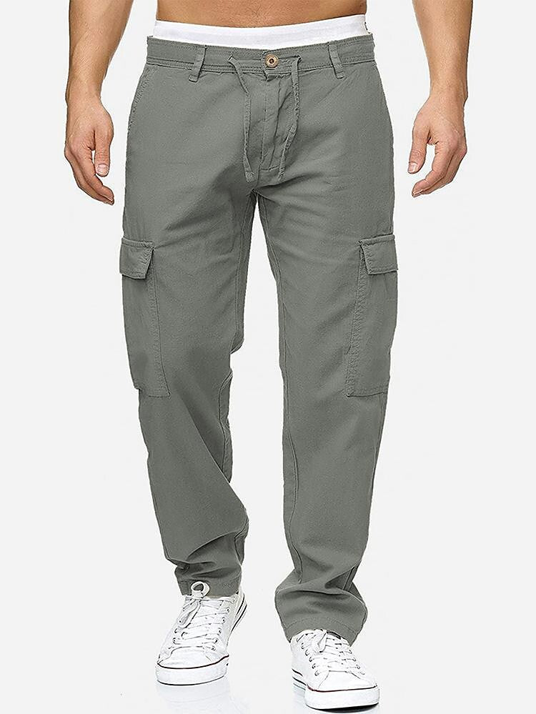 Men's Solid Color Casual Cargo Pants