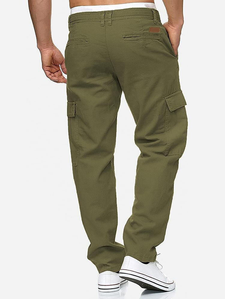 Men's Solid Color Casual Cargo Pants