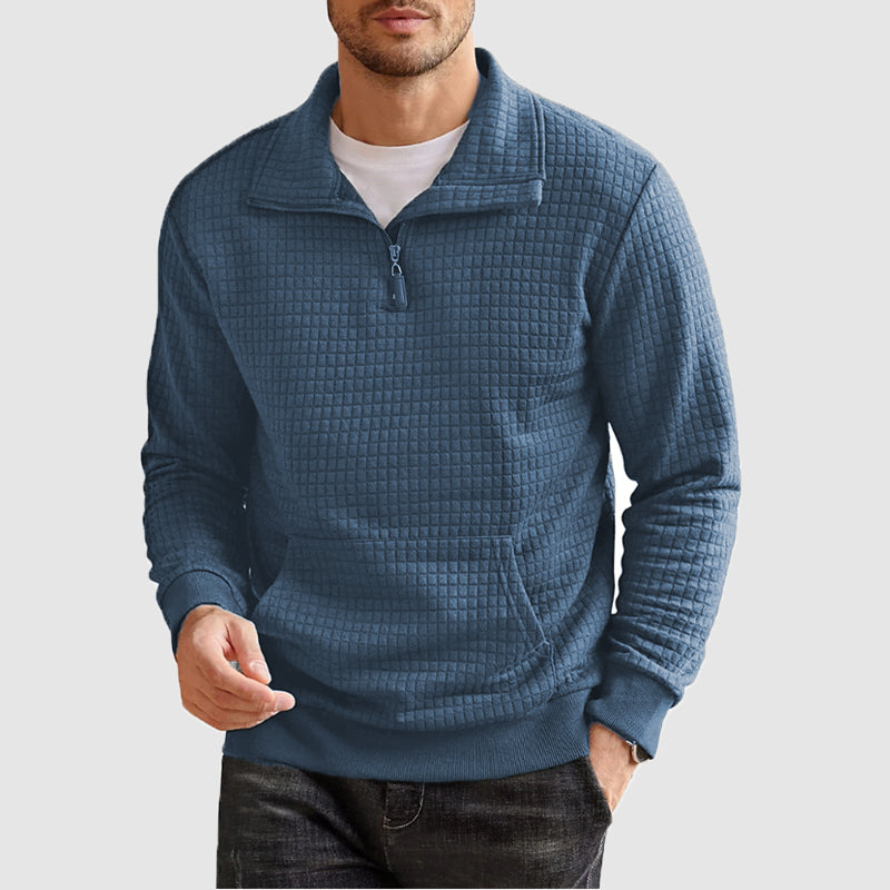 Men's casual standing collar zipper hoodie