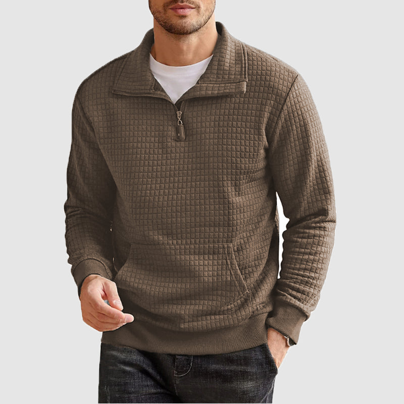 Men's casual standing collar zipper hoodie