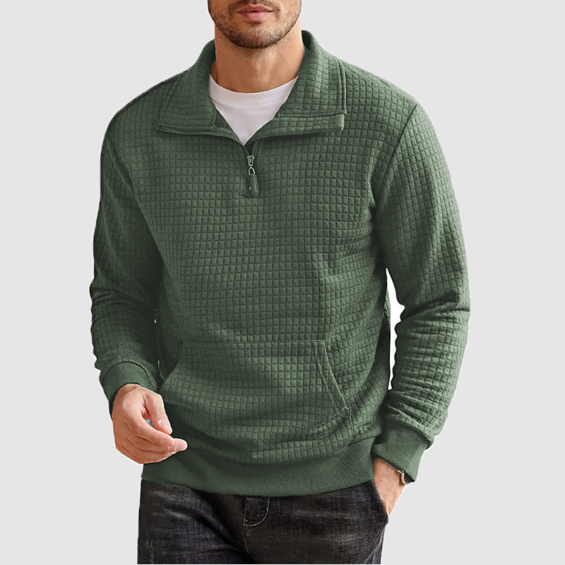 Men's casual standing collar zipper hoodie